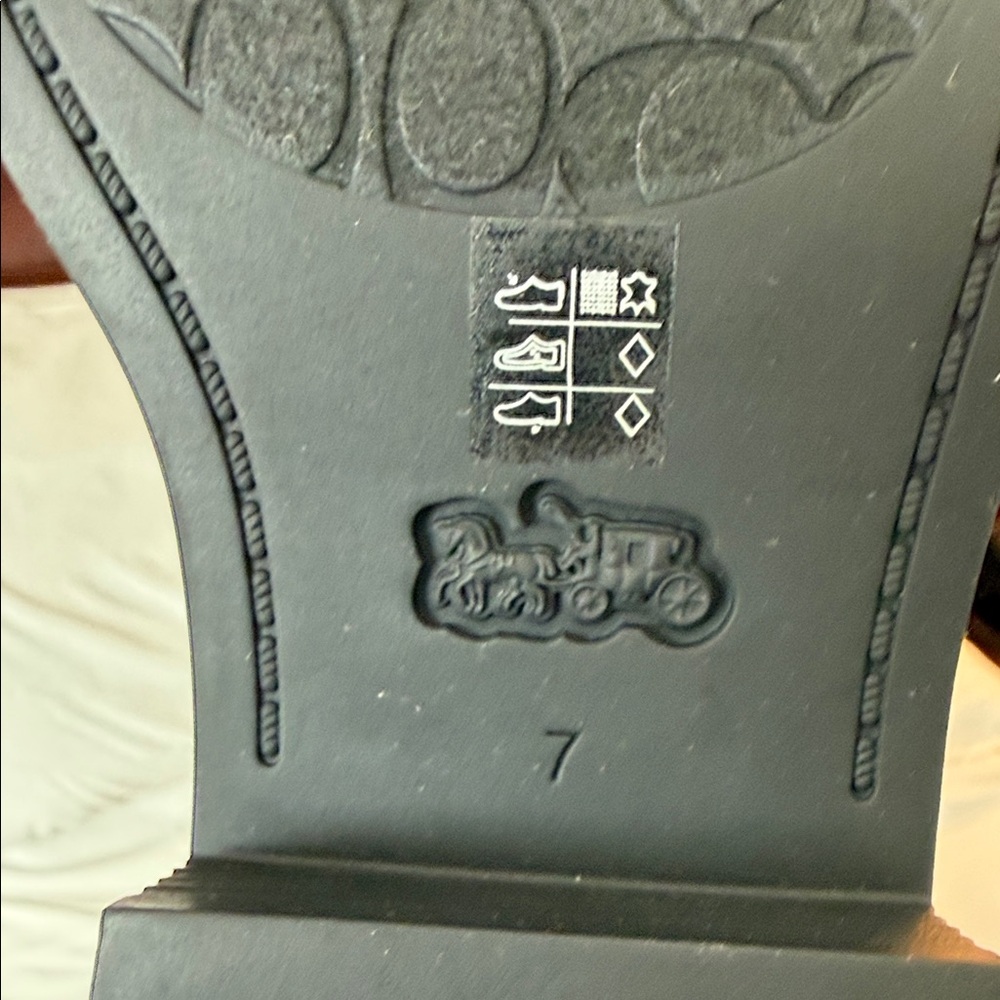 COACH - Jacquard Patterned Knee-High a-Leather Boots - Size 7 - Picture 8 of 8
